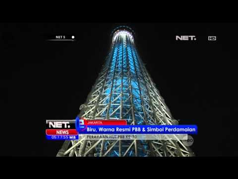 Ratusan Ikon Berbagai Negara Berpendar Biru Meriahkan Hari Jadi PBB - NET5