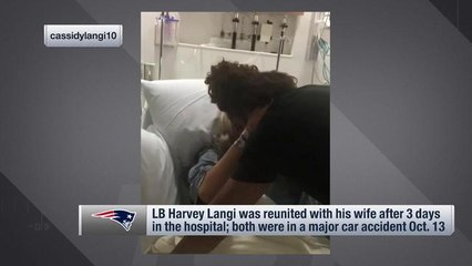 Harvey Langi reunites with his wife after their car accident