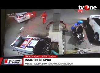 Tarik Mesin Pompa BBM Hingga Roboh, Pengemudi Minibus Kabur