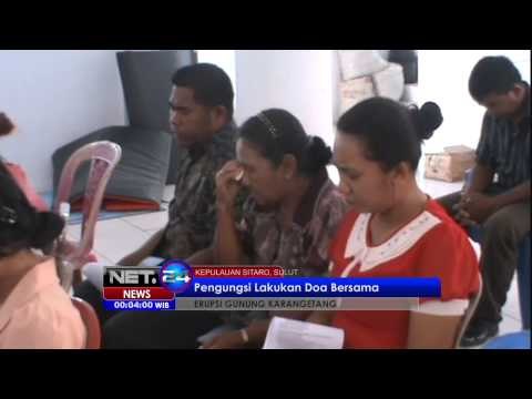 Doa bersama di gelar warga pengungsian Gunung Karangetang - NET24