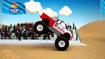 Monster Truck Race With Obstacles | Trucks Cartoons for Kids | Police monster truck.