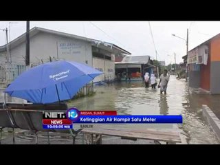 Banjir Melanda Kecamatan Medan Amplas - NET 10
