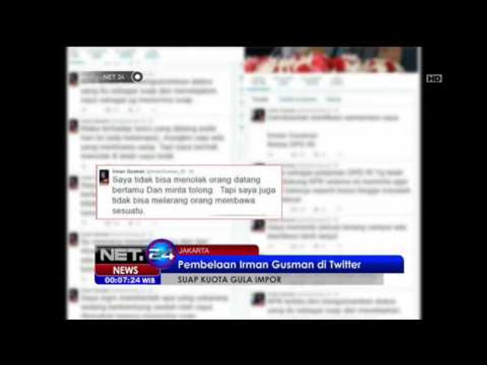 Pembelaan Irman Gusman di Sosial Media Twitter - NET24
