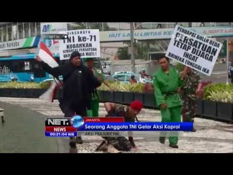 Anggota TNI Gelar Aksi Koprol Peringati HUT TNI dan Permintaan Maaf - NET24
