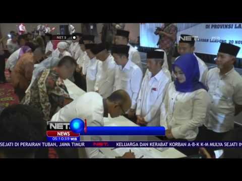 5 Pasangan Calon Kepala Daerah di Lampung Menandatangani Pakta Integritas - NET5