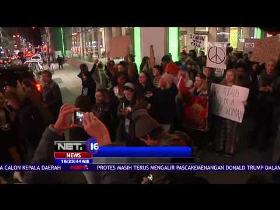 Unjuk Rasa Pasca Kemenangan Donald Trump terjadi di 25 Kota selama 3 Hari Berturut turut - NET 16