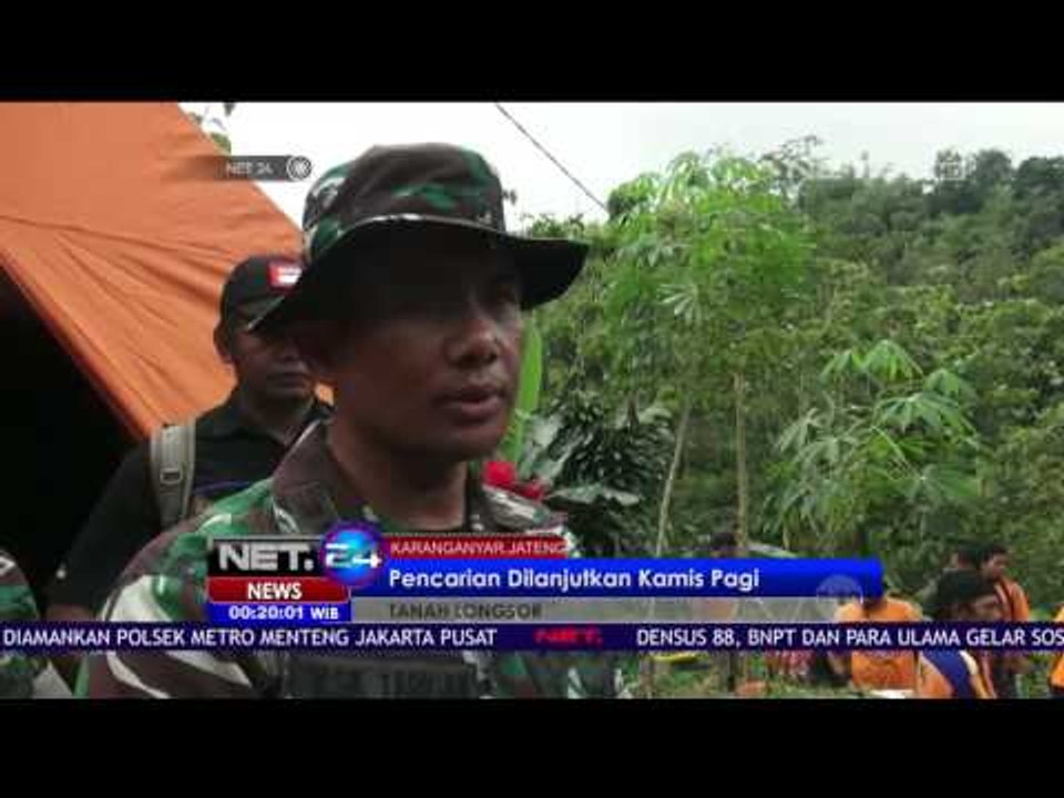 Pencarian 2 Korban yang Tertimbun Tanah Longsor di Karanganyar Belum Membuahkan Hasil - NET24