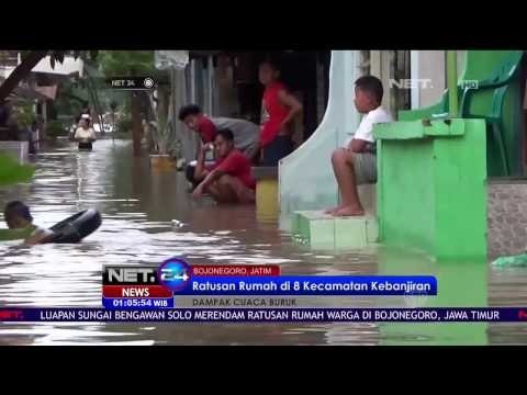 Luapan Sungai Bengawan Solo Merendam Ratusan Rumah di Bojonegoro Jawa Timur - NET 24