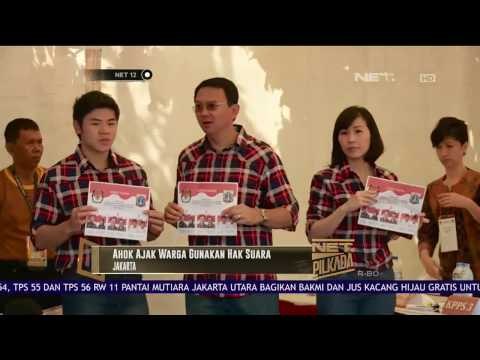 Ahok dan Istri Nyoblos di TPS 54 Pantai Mutiara Jakarta Utara - NET12
