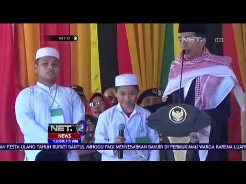 Tantang Siswa Pesantren Lafalkan Pancasila, Presiden Jokowi Hadiahkan Sepeda - NET12
