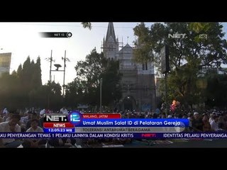 Umat Muslim Salat Id di Pelataran Gereja di Malang - Net 12