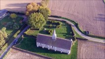 Vue aérienne par drone, église du patrimoine Normand
