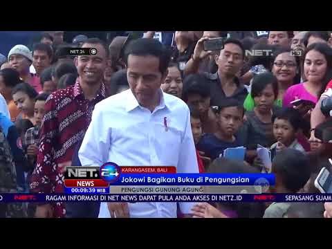 Kunjungi Kamp Pengungsi Gunung Agung, Jokowi Menghibur dan Bagikan Sembako - NET24