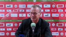 Réaction de Bernard Blaquart et Jean-Marc Furlan après Nîmes Olympique - Stade Brestois 29