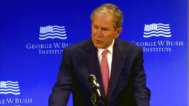 Obama and Bush deliver implicit rebukes to Trump