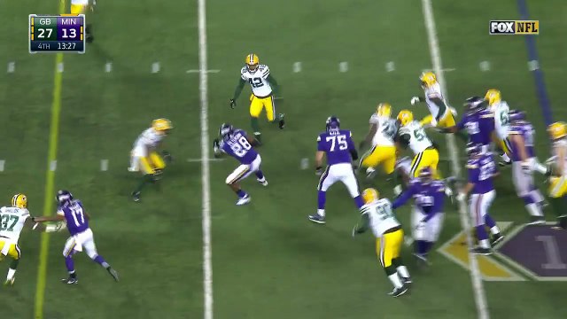 2015 - Packers Sam Shields recovers Vikings Adrian Peterson fumble