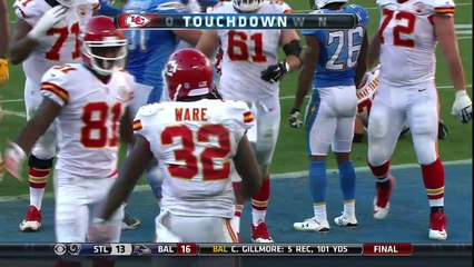 2015 - Chiefs Spencer Ware rushes for 3-yard TD