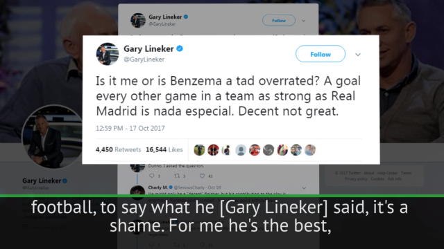 Zidane slams Gary Lineker comments on Real Madrid's Benzema