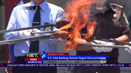 Download Video: Ledakan Muncul Saat Petugas Musnahkan Jutaan Batang Rokok Ilegal - NET24