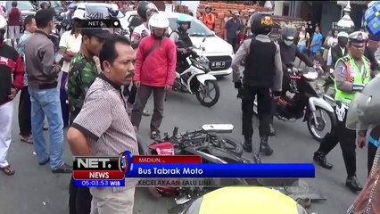 Motor Ugal ugalan Tabrak Bus, Madiun - NET5