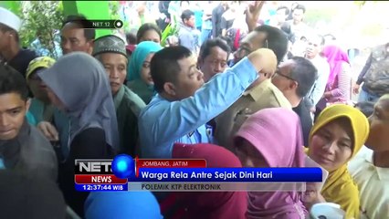 Warga Rela Antre Sejak Dini Hari Untuk Pembuatan E-KTP di Jombang - NET 12