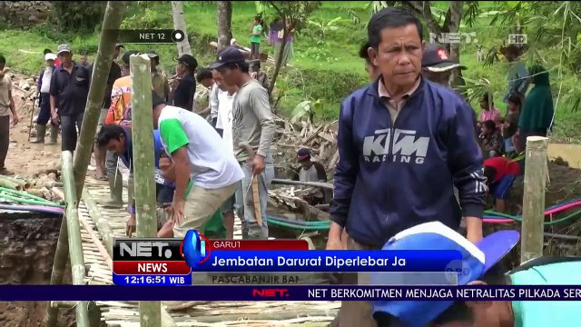 Jembatan Darurat di Garut Diperlebar Jadi 4 Meter - NET 12