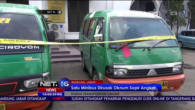 Petugas Amankan Pelaku Perusak dan Penganiaya Minibus Taksi Online di Bandung - NET16