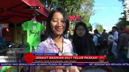 Jemaat Kristiani Bagikan 2017 Telur ke Masyarakat Umum di Boyolali - NET12