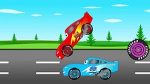 カーズ おもちゃアニメ ライトニングマックイーン vs Dinoco McQueen Disney Cars Toys