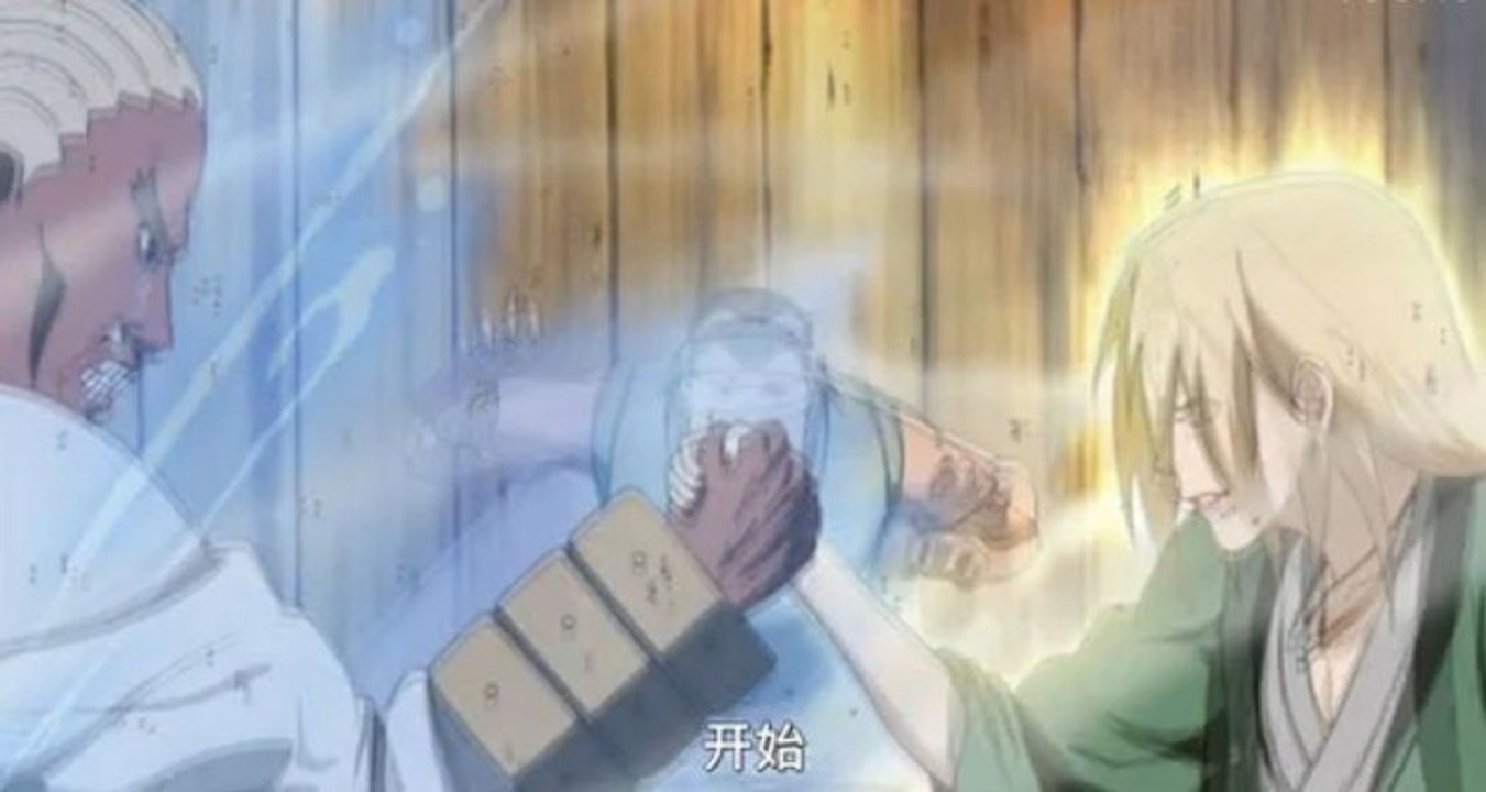 Tsunade Arm Wrestles Against Raikage