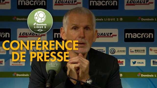 Conférence de presse AJ Auxerre - Quevilly Rouen Métropole (2-1) : Francis GILLOT (AJA) - Emmanuel DA COSTA (QRM) - 2017/2018