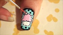 Cupcake Popart nail art (no stickers)