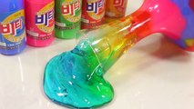 Combine Rainbow Colors Slime Clay Toy DIY Learn Colors Slime Glitter