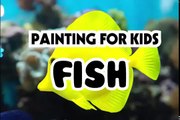 Painting animals for kids | Painting for kids | How to draw a fish for kids | Art for kids
