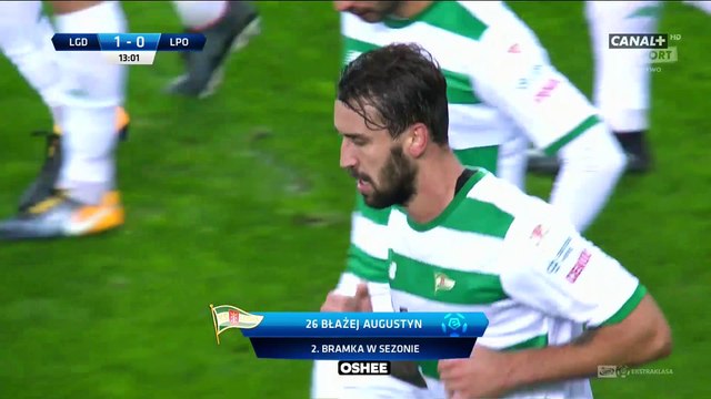 1-0 Błażej Augustyn Goal Poland Ekstraklasa - 21.10.2017 Lechia Gdansk 1-0 Lech Poznan