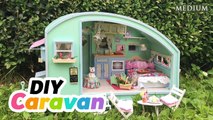 DIY Dollhouse Summer Caravan - Super Relaxing Miniature Tutorial