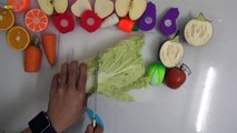 Learn Names of Toy Fruit and Vegetables VS Real Fruits and Vegetables Cutting for Kids