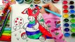 Baby Dragon Coloring Page Cute Learn to color with Watercolors and Glitter Paint for Kids to Learn