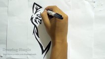 How to draw wolf tribal tattoo design #8