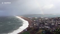 Storm Brian rolls into Chesil Beach