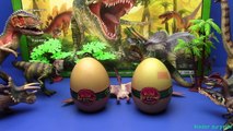 DINOSAURS TOYS JURASSIC WORLD Tyrannosaurus rex Triceratops Rapator & Surprise Eggs Wild Animals