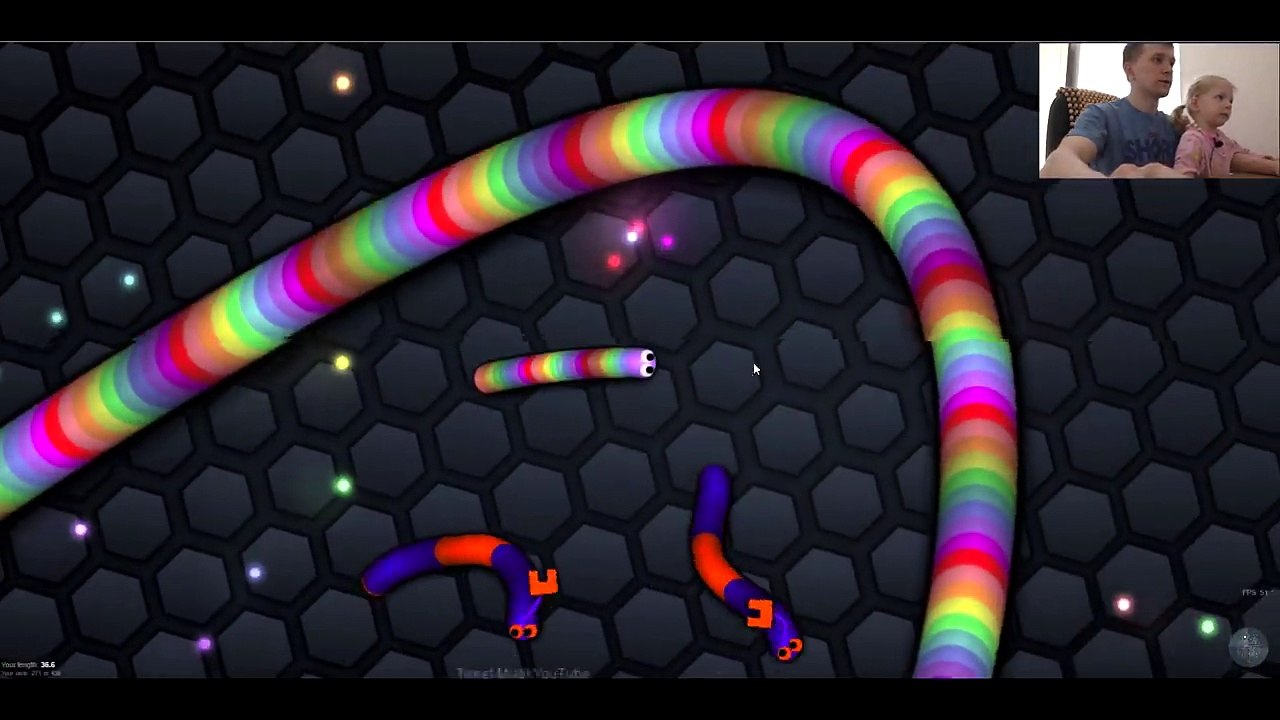 Slither.io - Мультяшная игра про Червяка! #2. Канал Принцесса Милана