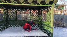 Biker SpiderMan found the Motorcycle TOYS and went to ride Batman Moto SuperHeroes in Real Life