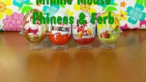 4 various Kinder Surprise Eggs,Disney Princess,Kinder,Minnie Mouse,Phineas&Ferb unboxing/unwrapping