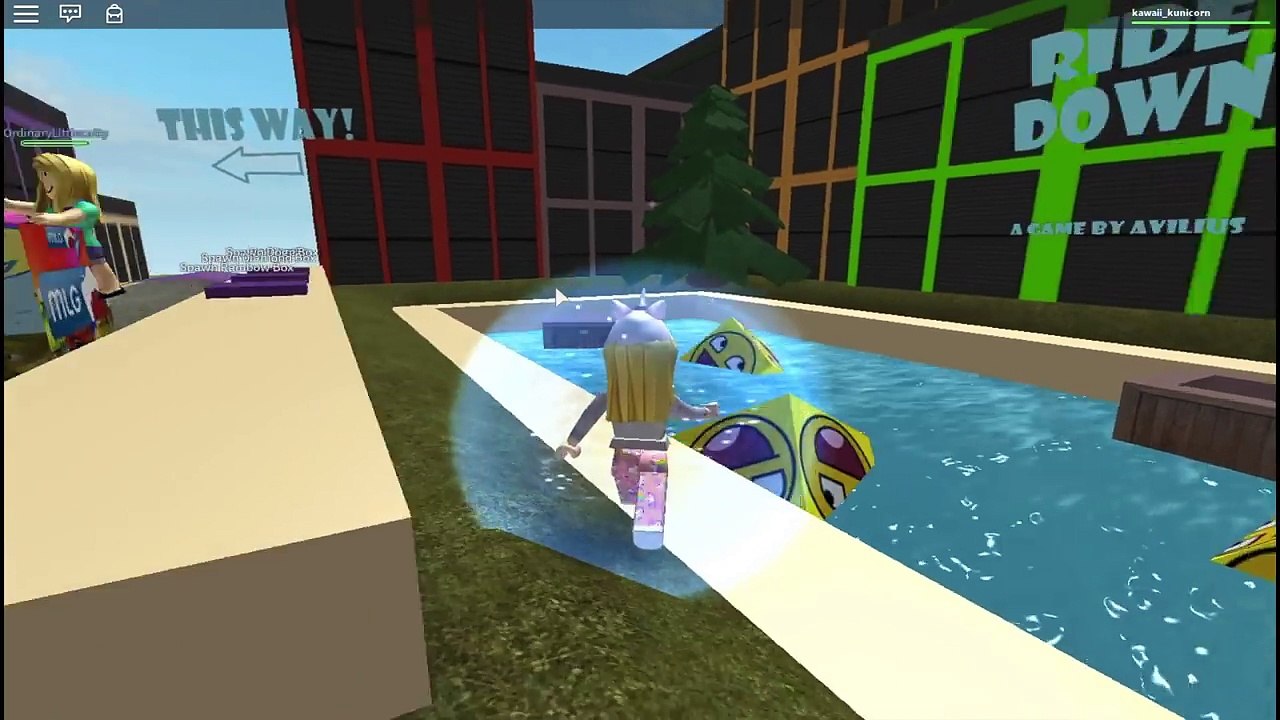 ROBLOX Ride A Box Down Stuff with Nyan Cat and Illuminati Doge Dog