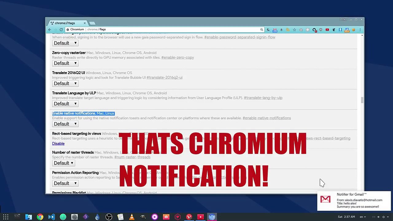 GNOME Native Notifications from Google Chrome   Chromium