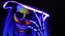 SKULL MAKEUP / Neon & BLACKLIGHT Halloween Hat Tutorial
