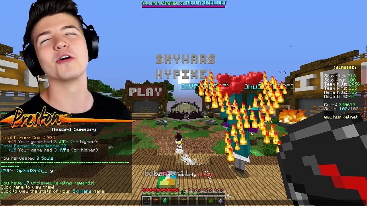 HOW TO TRAP NOOBS! (Minecraft Skywars Trolling) with PrestonPlayz