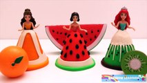 Learn Colors Play Doh Fruit Disney Princess Dresses Belle Ariel Magiclip