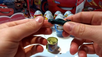 KINDER Surprise Disney CARS CARS2 PIXAR Eggs Surprise PLANES Lightning McQueen Oeufs Huevos